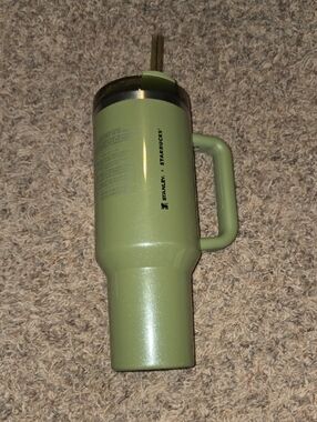 Stanley Starbucks Olive Green Travel Tumbler with Handle